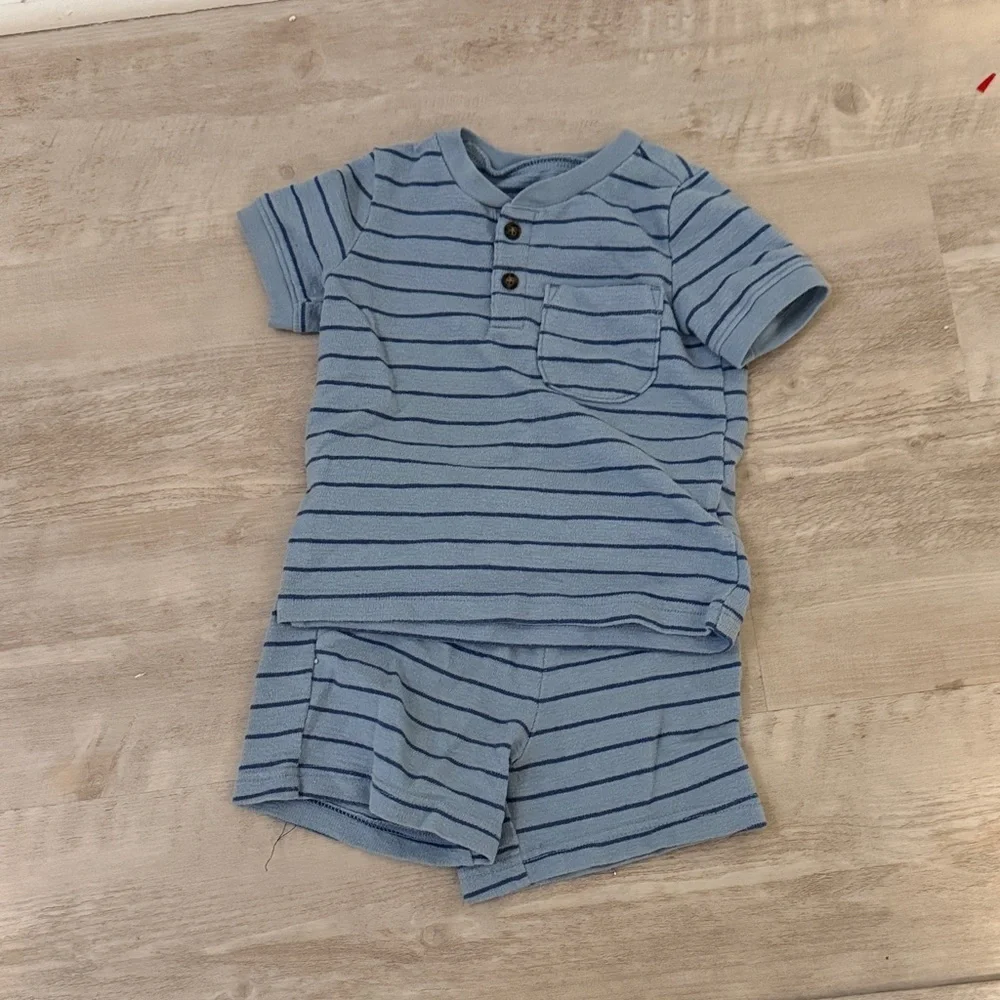 Carter's Blue Striped Kids Matching Set